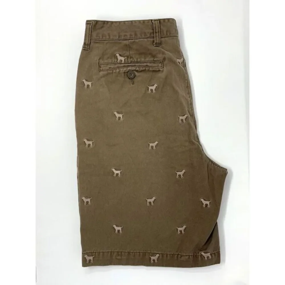 GH Bass & Co Brown Dogs Men's Flat Front Walking Golf Shorts‎ Size 34